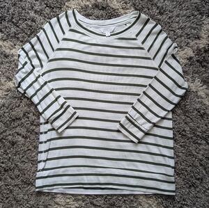 Market & Spruce Green & White Striped Shirt Size M